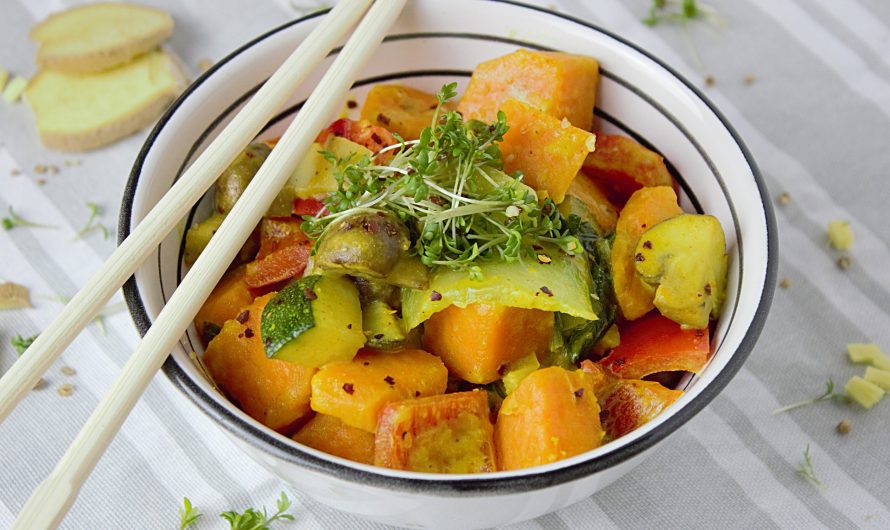 Rosenkohl Curry mit Kichererbsen