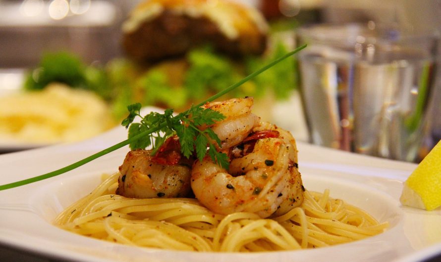 Spaghetti mit scharfer Garnelen – Sahne – Soße